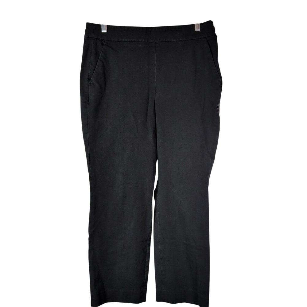 J.Crew Remi Pant Black Side Zip Straight Leg Trousers Womens Size 12